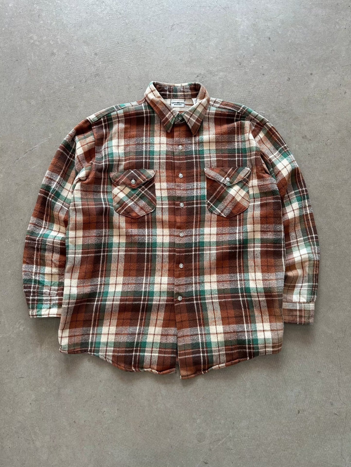 1980's Osh Kosh B'Gosh Flannel Shirt - XL | X-Large, Red
