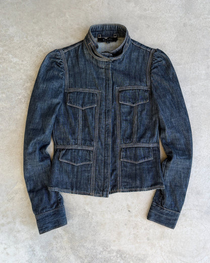 Gucci 2002 by Tom Ford Denim Jacket – S-on a concrete background