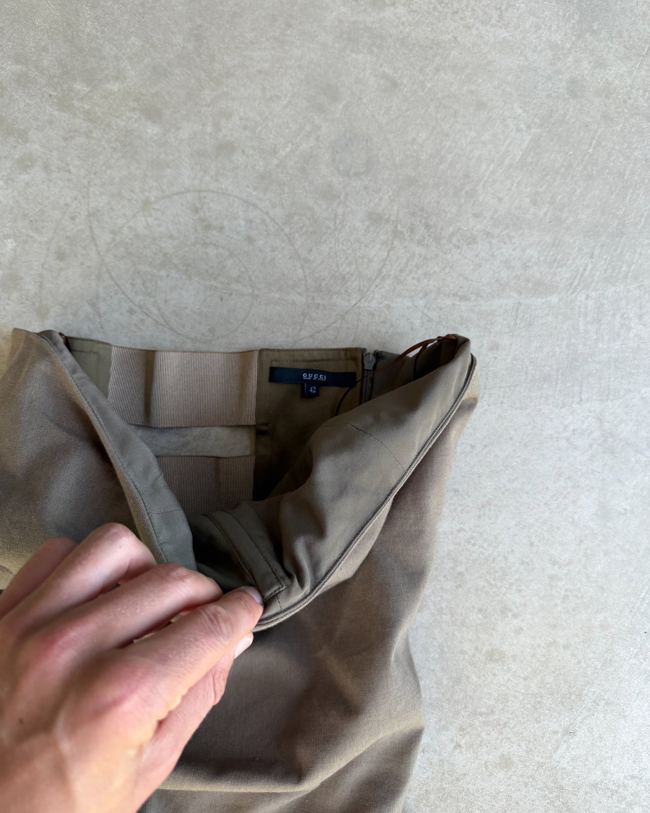 Gucci SS2010 Strapless Bandeau Dress-on a concrete background
