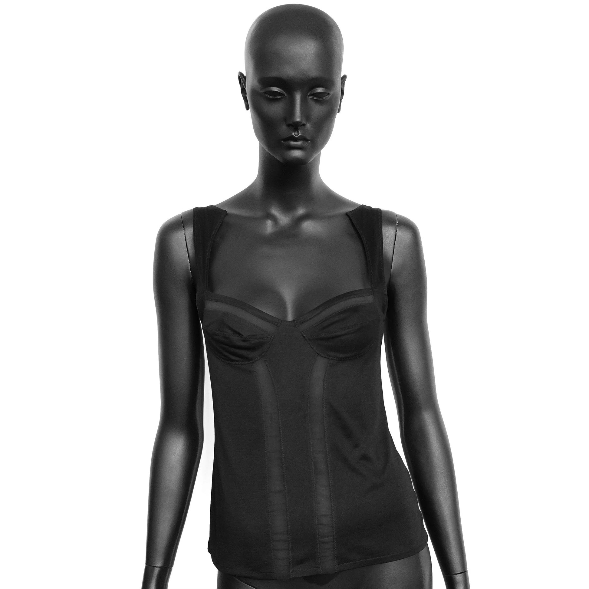 Gucci SS 2005 silk camisole with sheer panels and open back. Size S / UK 8-10.  Available at Artefact Archive.