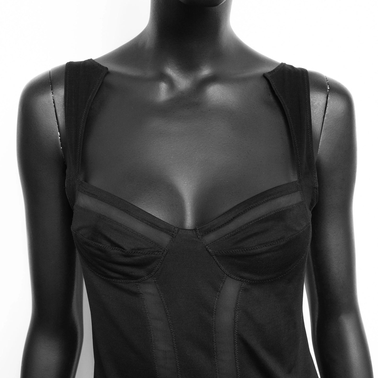 Gucci SS 2005 silk camisole with sheer panels and open back. Size S / UK 8-10.  Available at Artefact Archive.