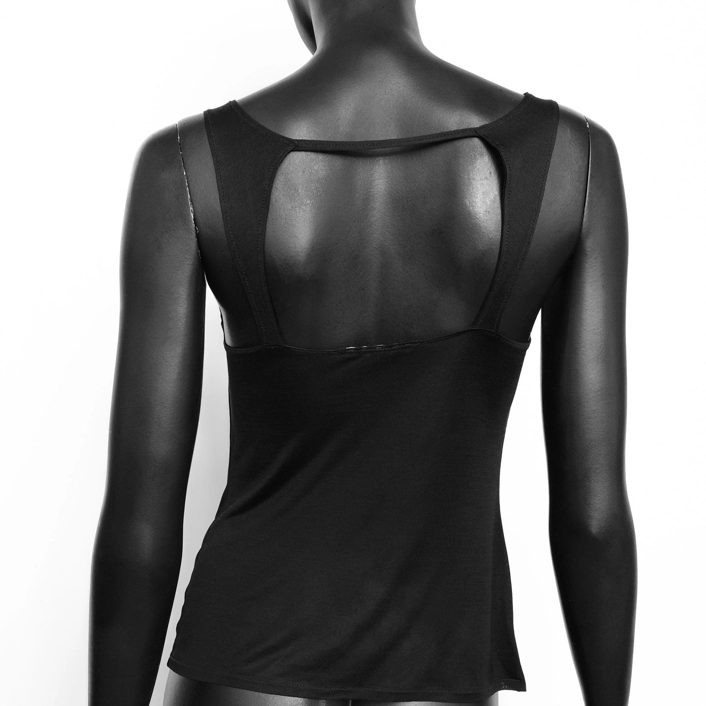 Gucci SS 2005 silk camisole with sheer panels and open back. Size S / UK 8-10.  Available at Artefact Archive.