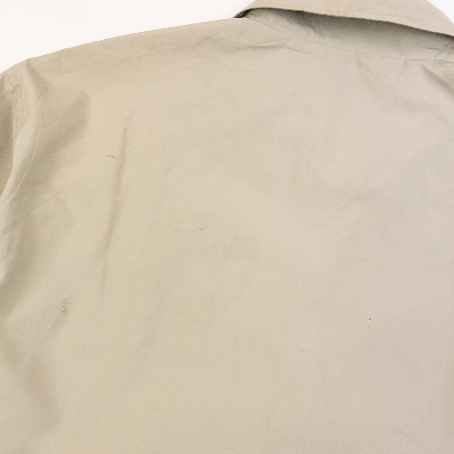 YVES SAINT LAURENT beige and grey Harrington jacket embroidered logo on chest, zip front closure.