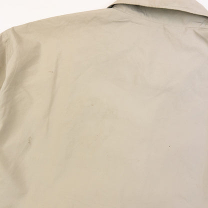 YVES SAINT LAURENT beige and grey Harrington jacket embroidered logo on chest, zip front closure.