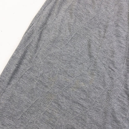 YOHJI YAMAMOTO grey sleeveless maxi dress ruched neckline detail elegant lace design