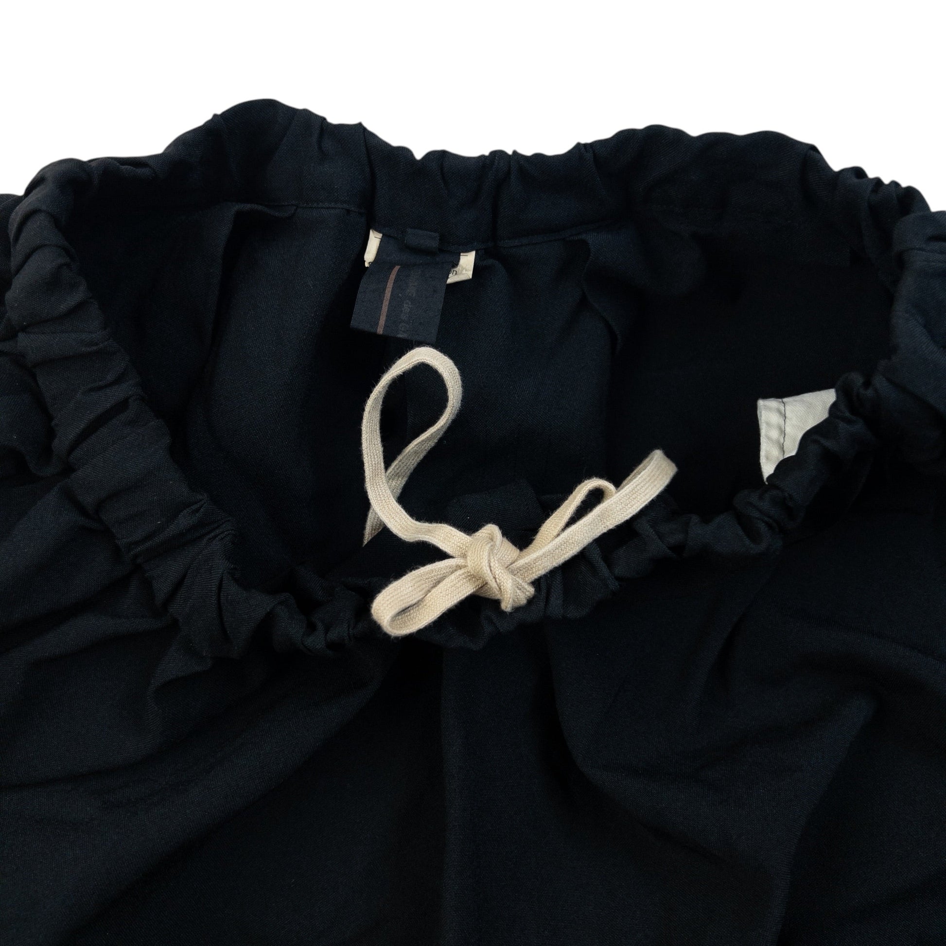 COMME DES GARCONS black vintage skirt full gathered design with elastic and drawstring waist