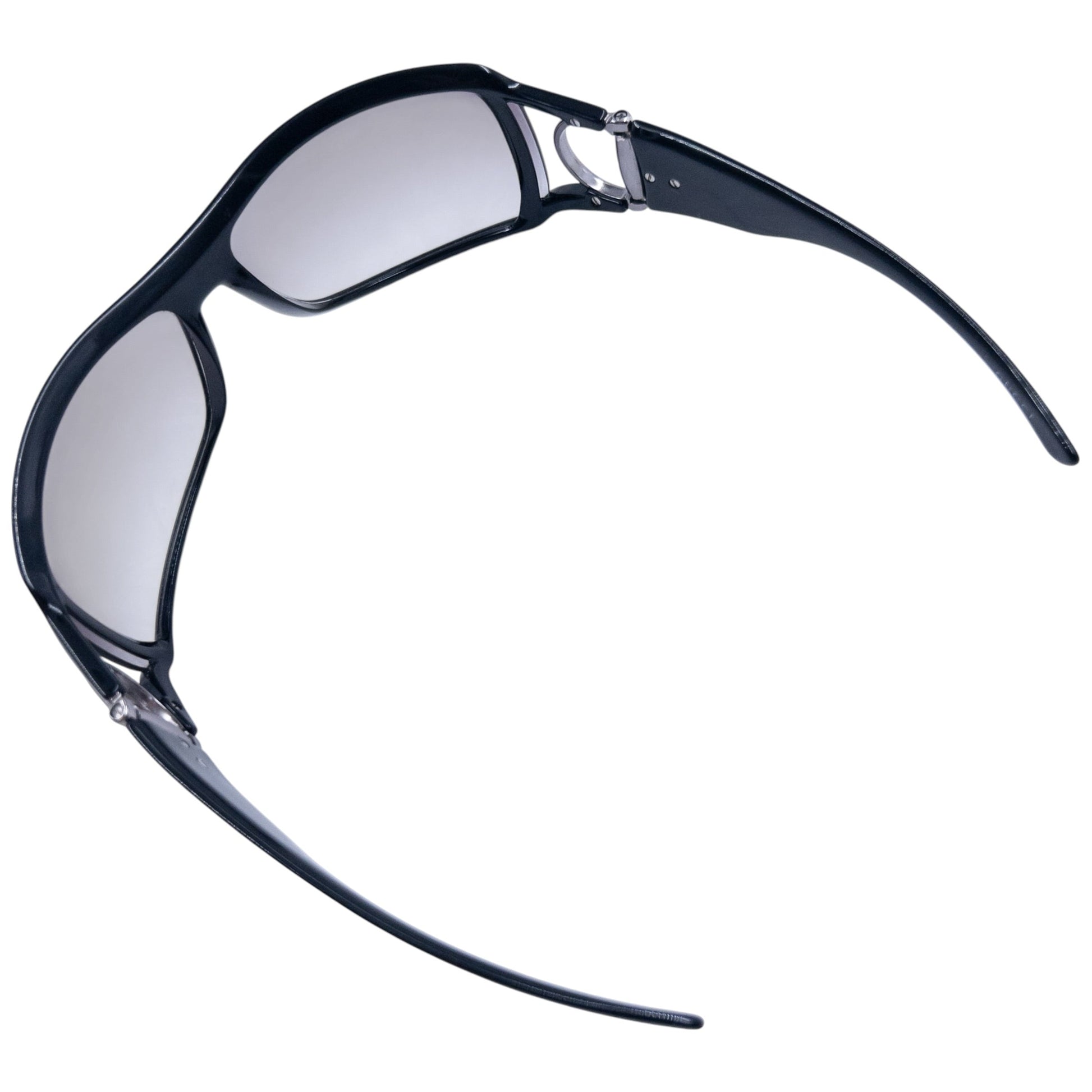 GUCCI black sunglasses large wraparound style silver-tone horse bit hardware detail on temples