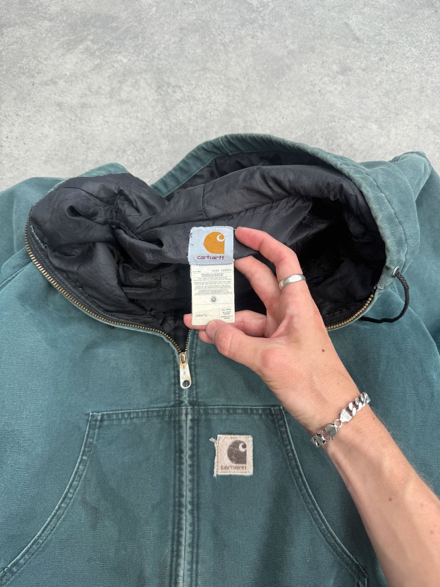 carhartt 1999 j06htg quilted lined hooded active jacket (l) | Default Title, Green