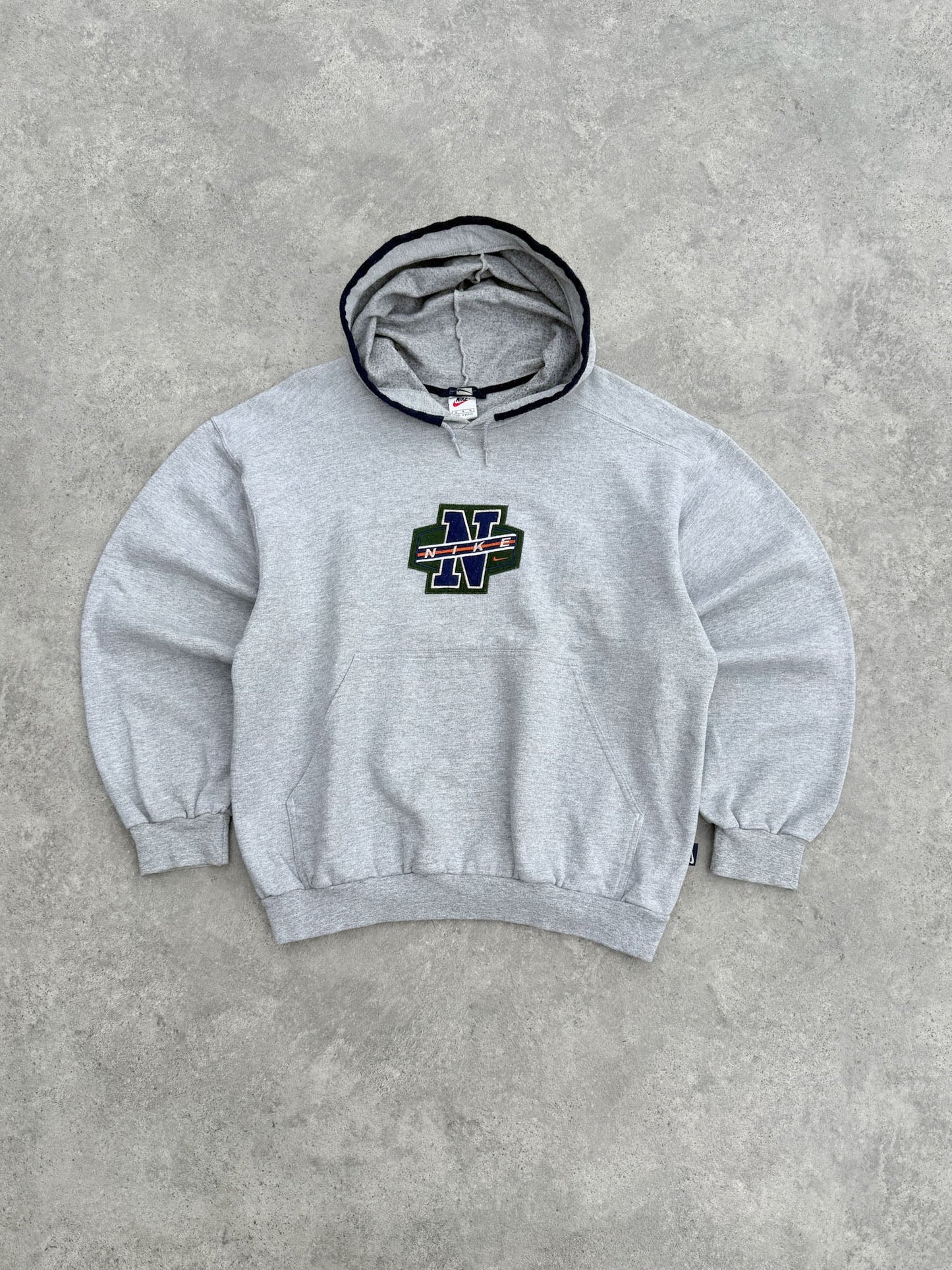 nike 1990s heavyweight embroidered spellout logo hoodie (m) | Default Title, Multicoloured