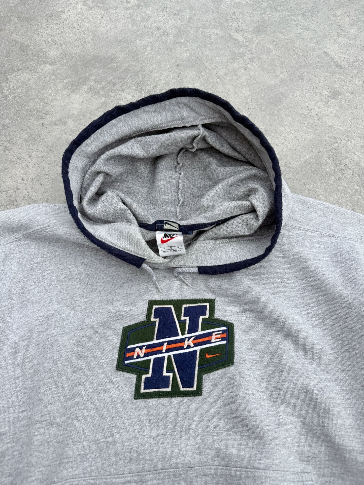 nike 1990s heavyweight embroidered spellout logo hoodie (m) | Default Title, Multicoloured