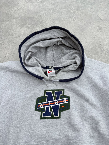 nike 1990s heavyweight embroidered spellout logo hoodie (m) | Default Title, Multicoloured