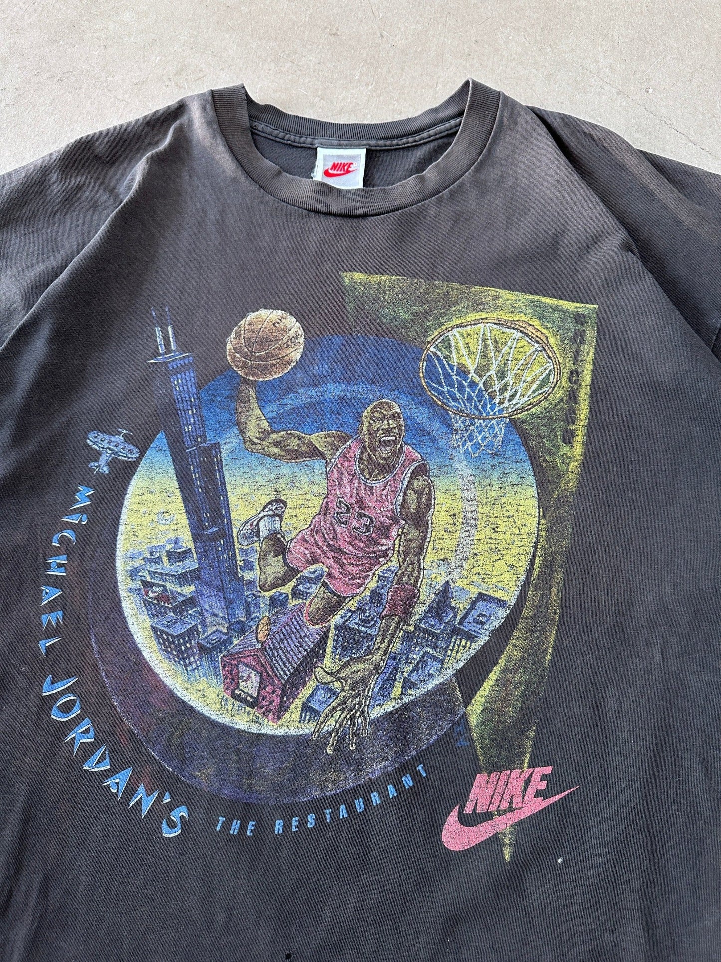 1990's Nike Air Jordan Restaurant T-Shirt - XL | X-Large, Red