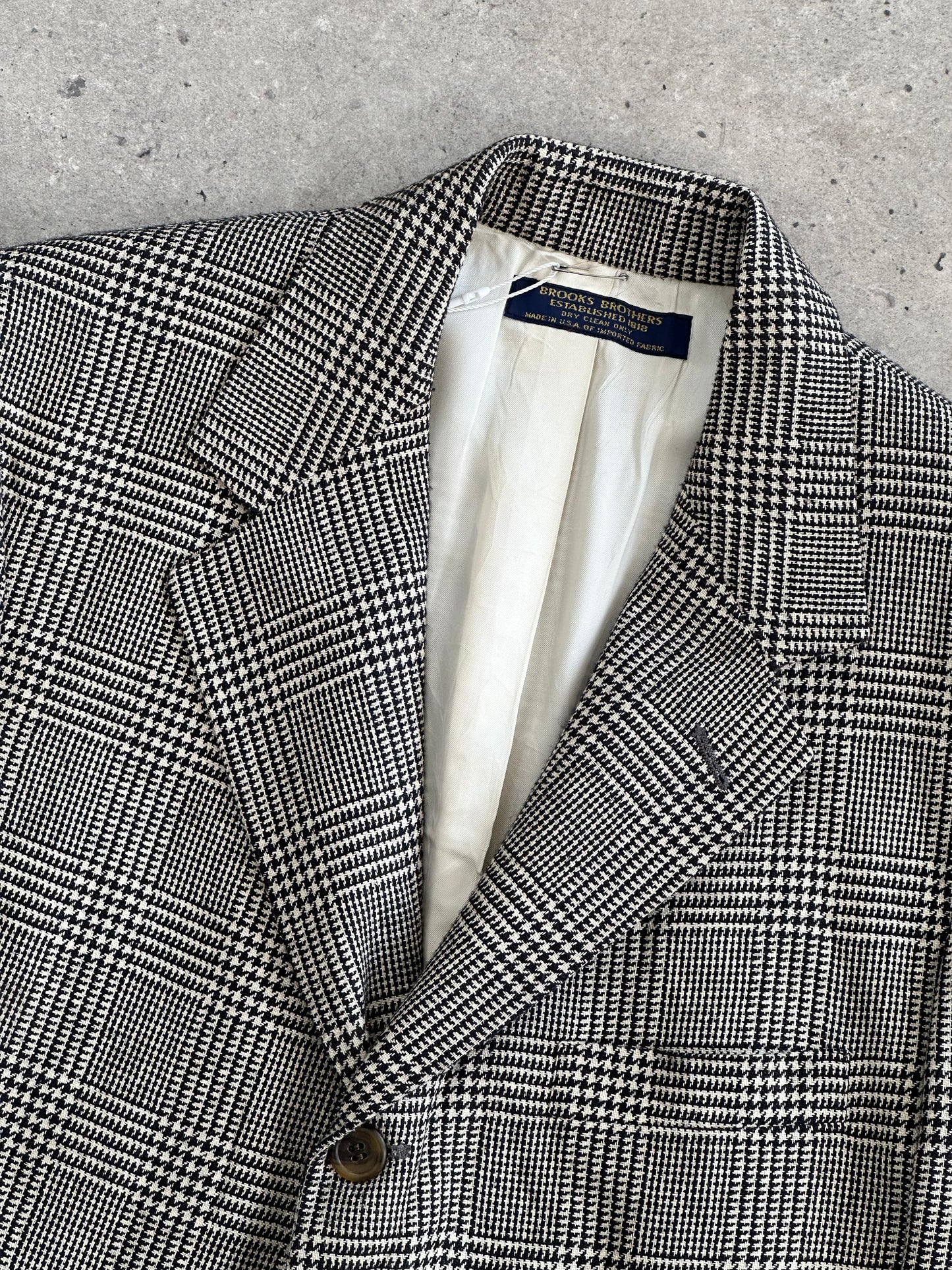 Brooks Brothers 1990s Check Wool Single Breasted Blazer - 38S/M