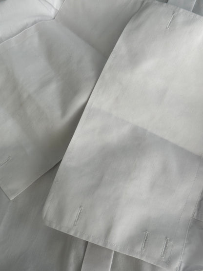 Vintage 2000s Wing Collar Cotton Tuxedo Dress Shirt - L/XL