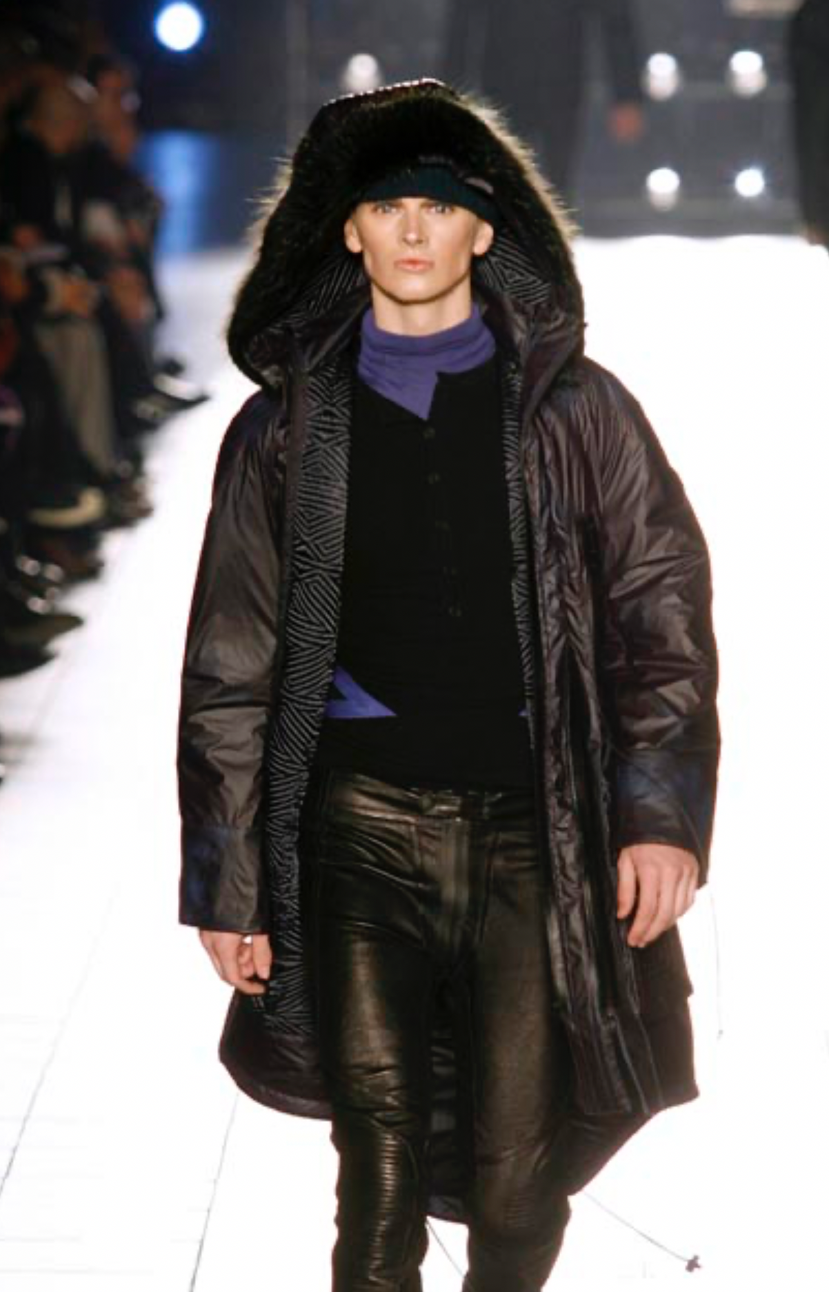Alexander McQueen c.F/W 2007 silk parka coat | Grey, Multicoloured