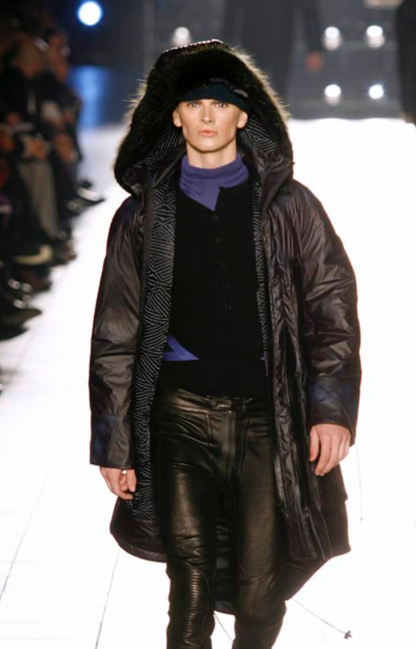 Alexander McQueen c.F/W 2007 silk parka coat | Grey, Multicoloured