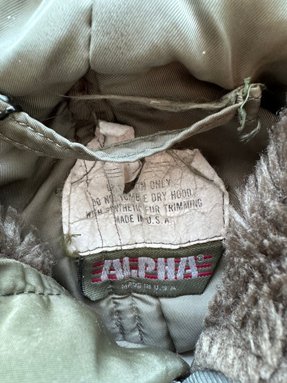 1990’s Alpha Industries Hooded Bomber - L | Large, Red