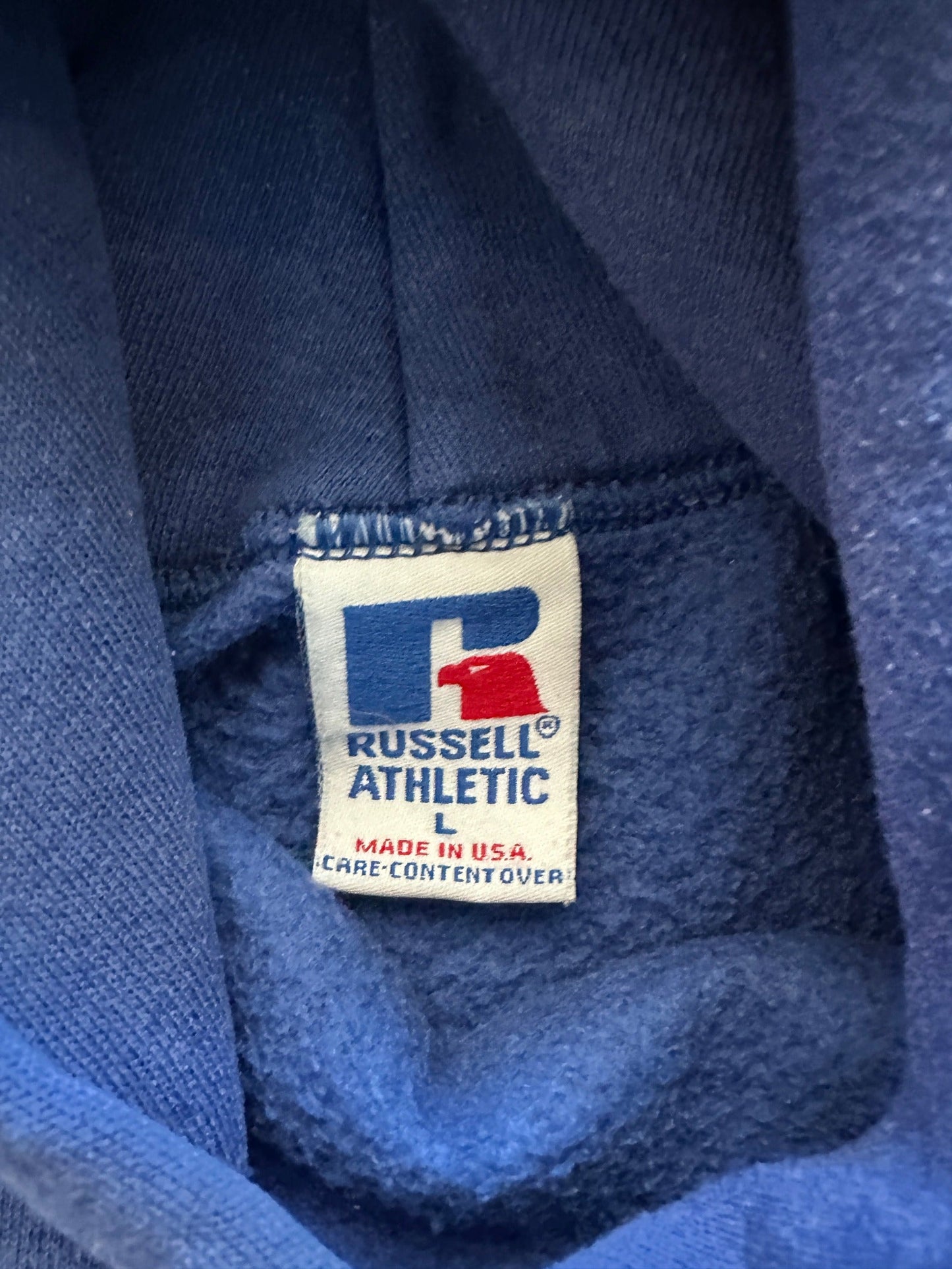 1990's Russell Athletic Blank Hoodie - L | Large, Red