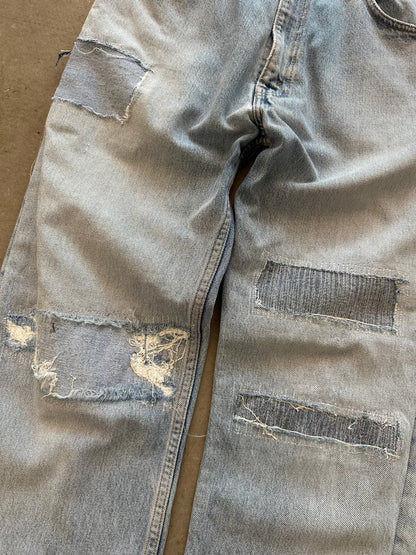 1990's Levi's x Carhartt Frankenstein Orange Tab Jeans - 32 x 30 | W32, Multicoloured