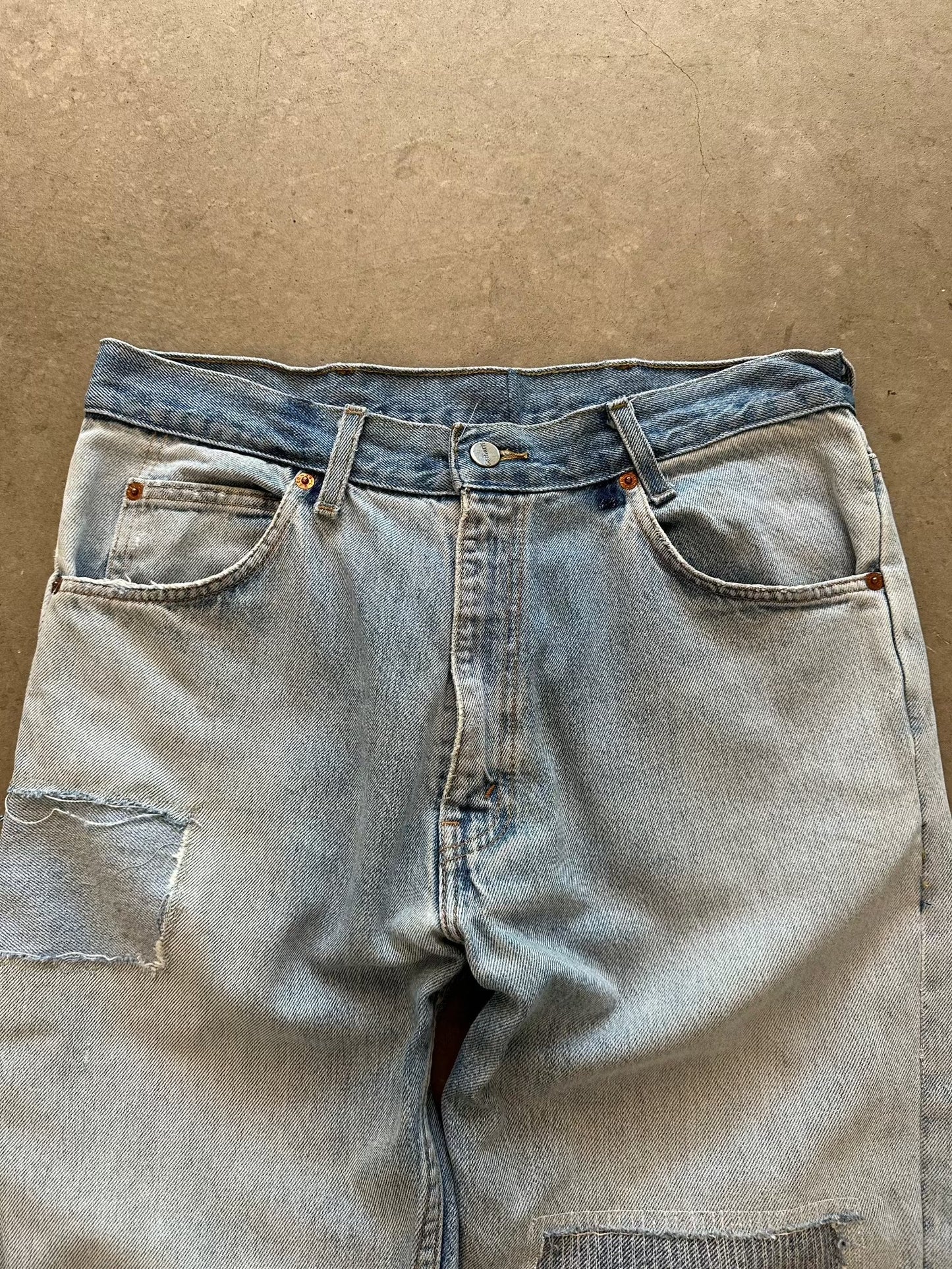 1990's Levi's x Carhartt Frankenstein Orange Tab Jeans - 32 x 30 | W32, Multicoloured