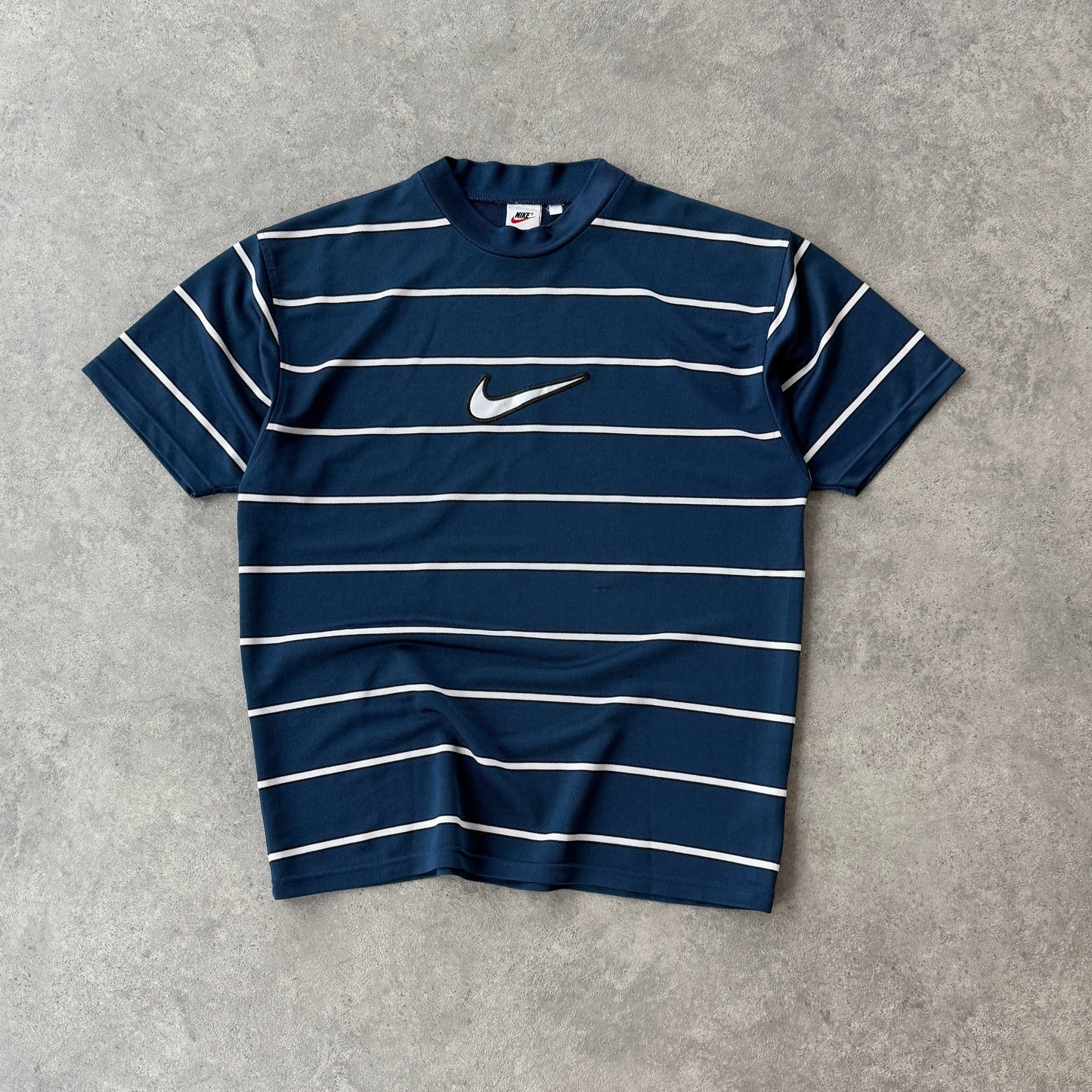 Nike RARE 1990s heavyweight striped technical t-shirt (M)
