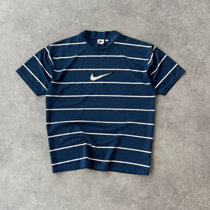 Nike RARE 1990s heavyweight striped technical t-shirt (M)