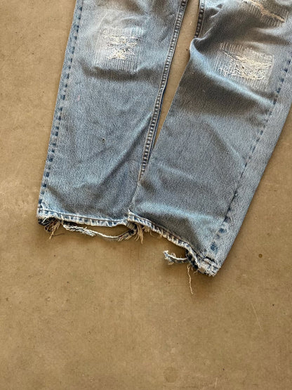 1990's Levi's 505 Repaired Jeans - 36 x 30 | W35, Red