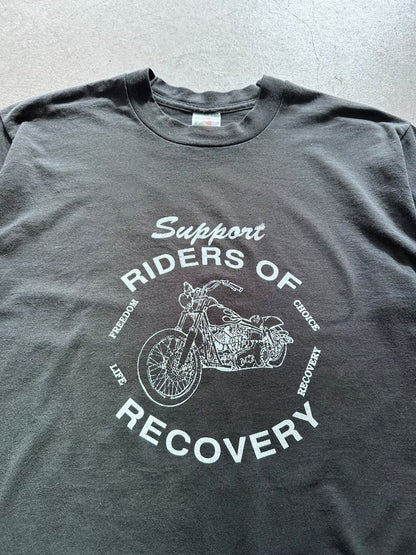 1990's Support RIders of Recovery T-Shirt - L | Large, Red