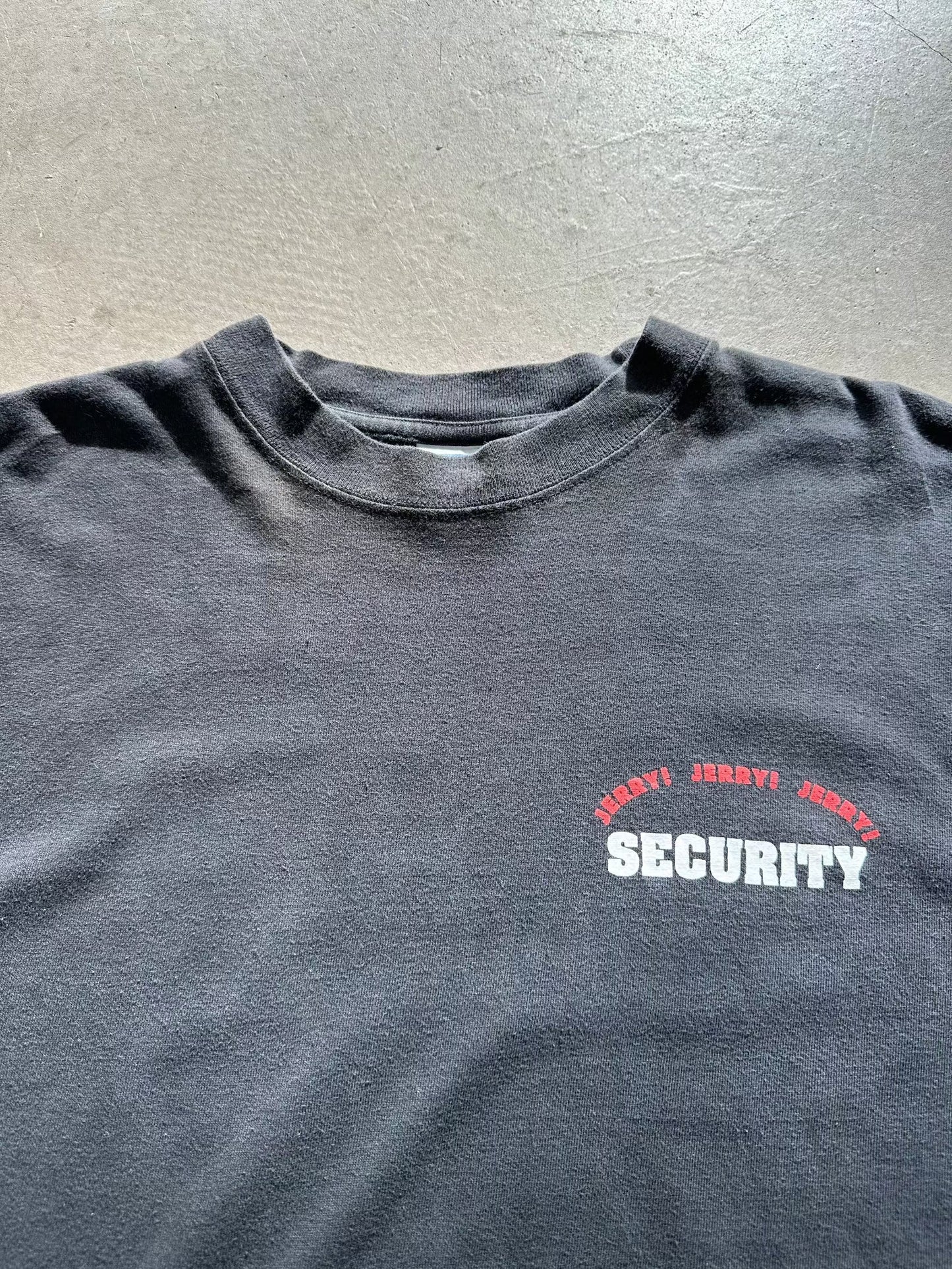1990's Jerry Springer Too Hot Security T-Shirt - XL | X-Large, Red