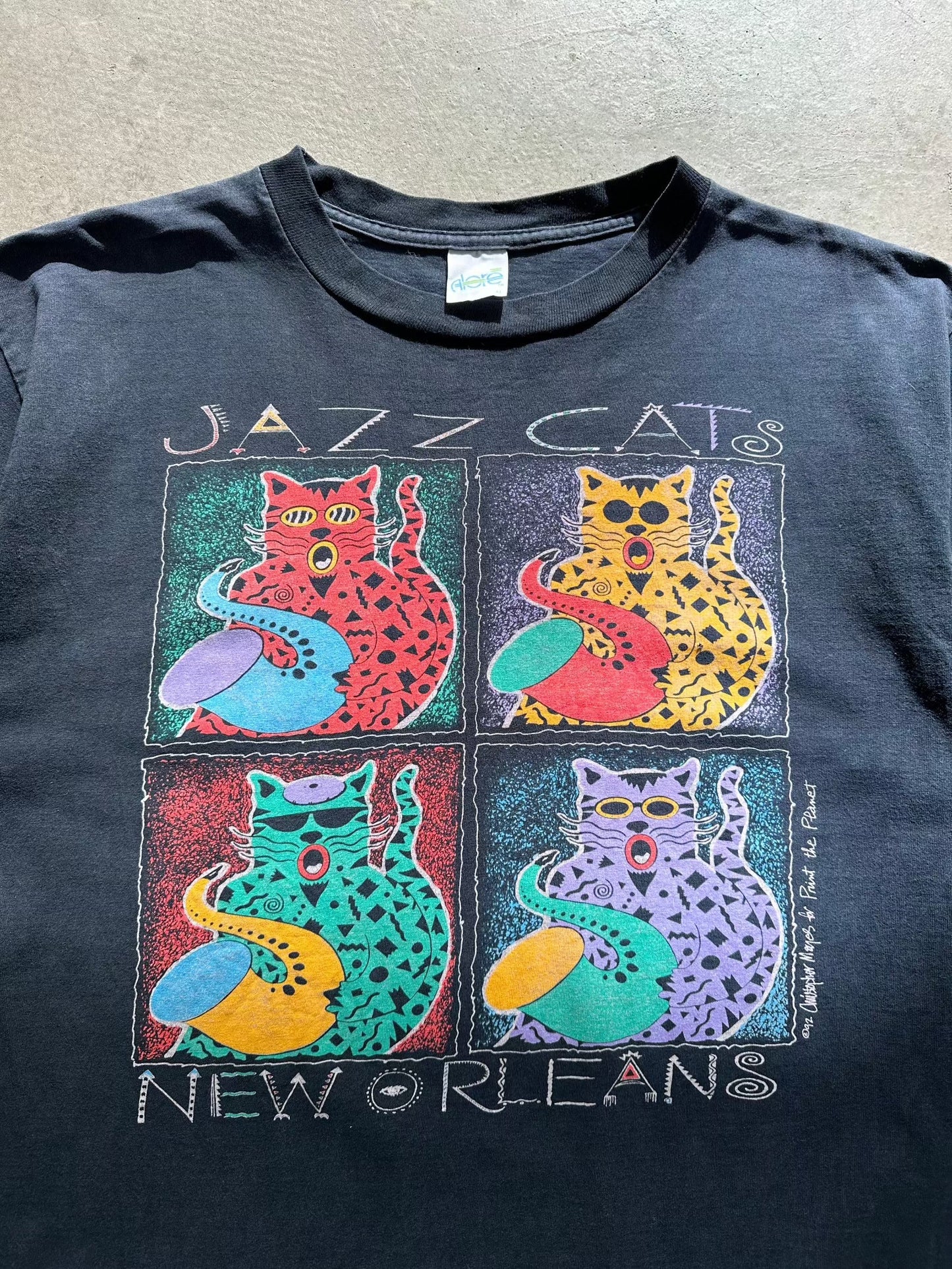 1992 Jazz Cats New Orleans T-Shirt - XL | X-Large, Red