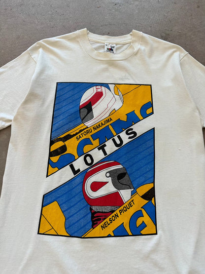 1980's F1 Lotus Nakajima Piquet T-Shirt - L | Large, Red