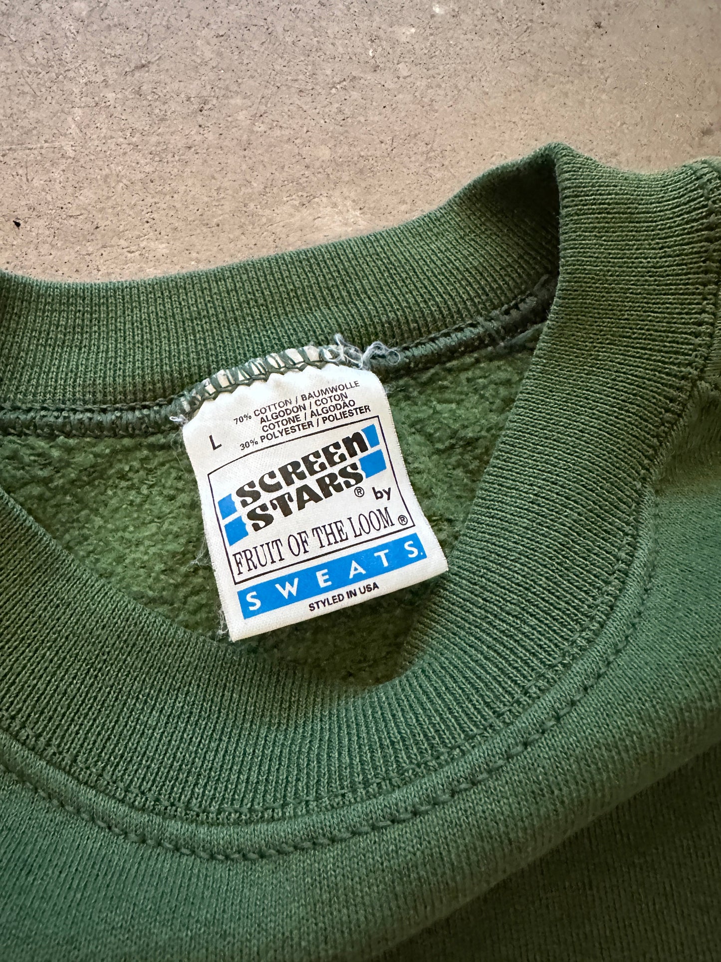 1990’s Head Gardener Faded Sweat - L | Green, Red