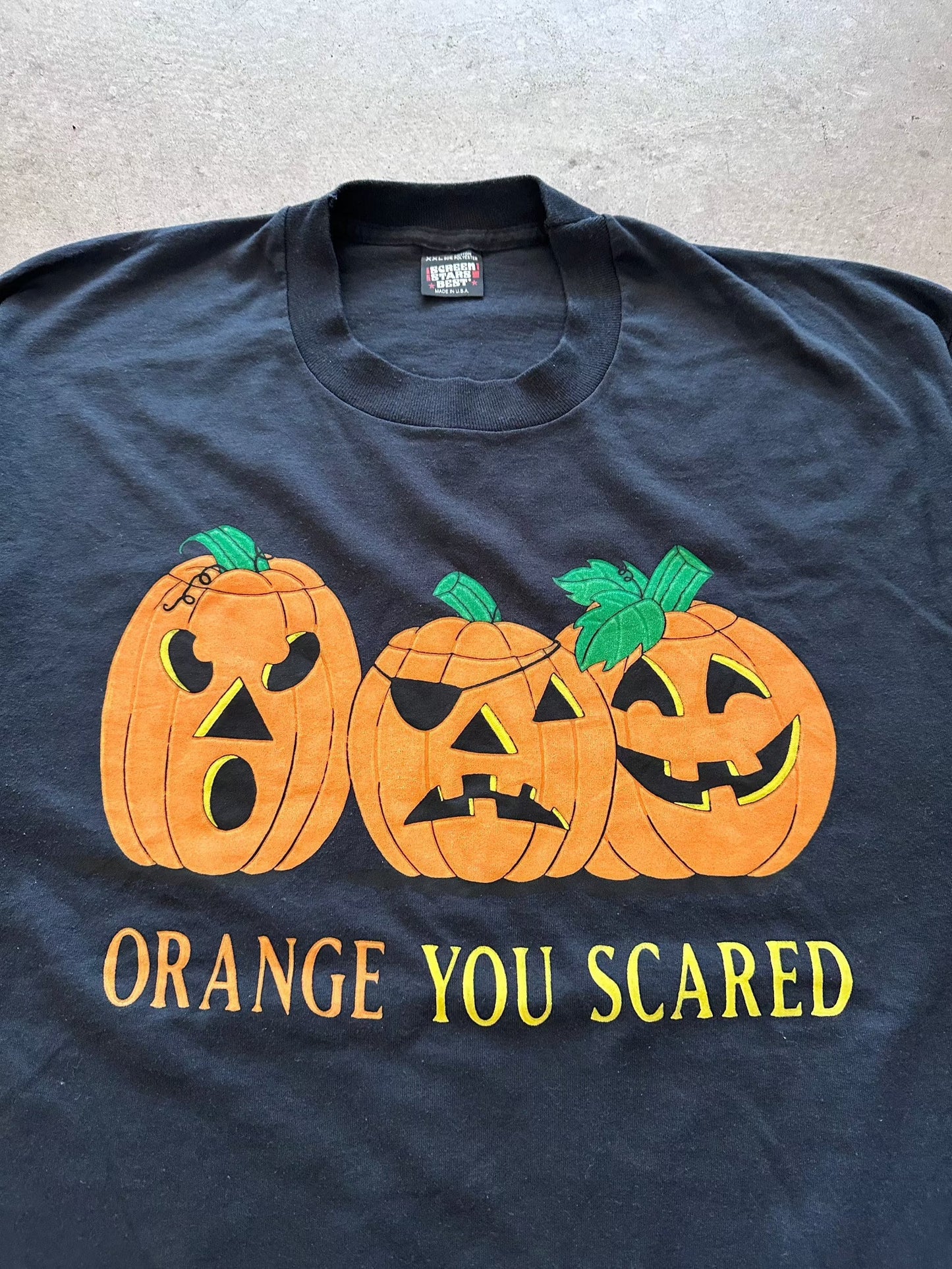 1990's Orange You Scared Halloween T-Shirt - XXL | XX-Large, Multicoloured