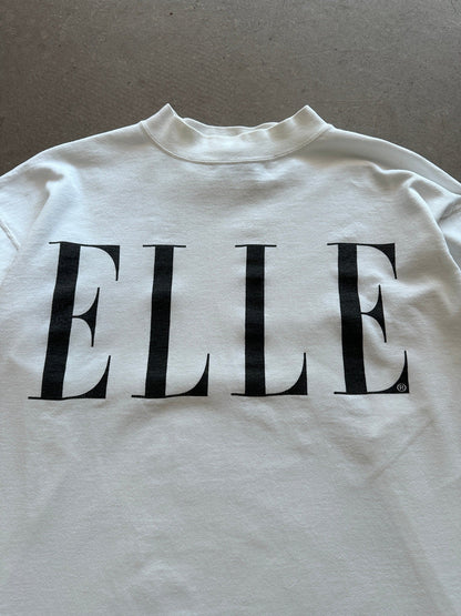 1990's ELLE Long Sleeve Mock Neck T-Shirt - L | Large, Red