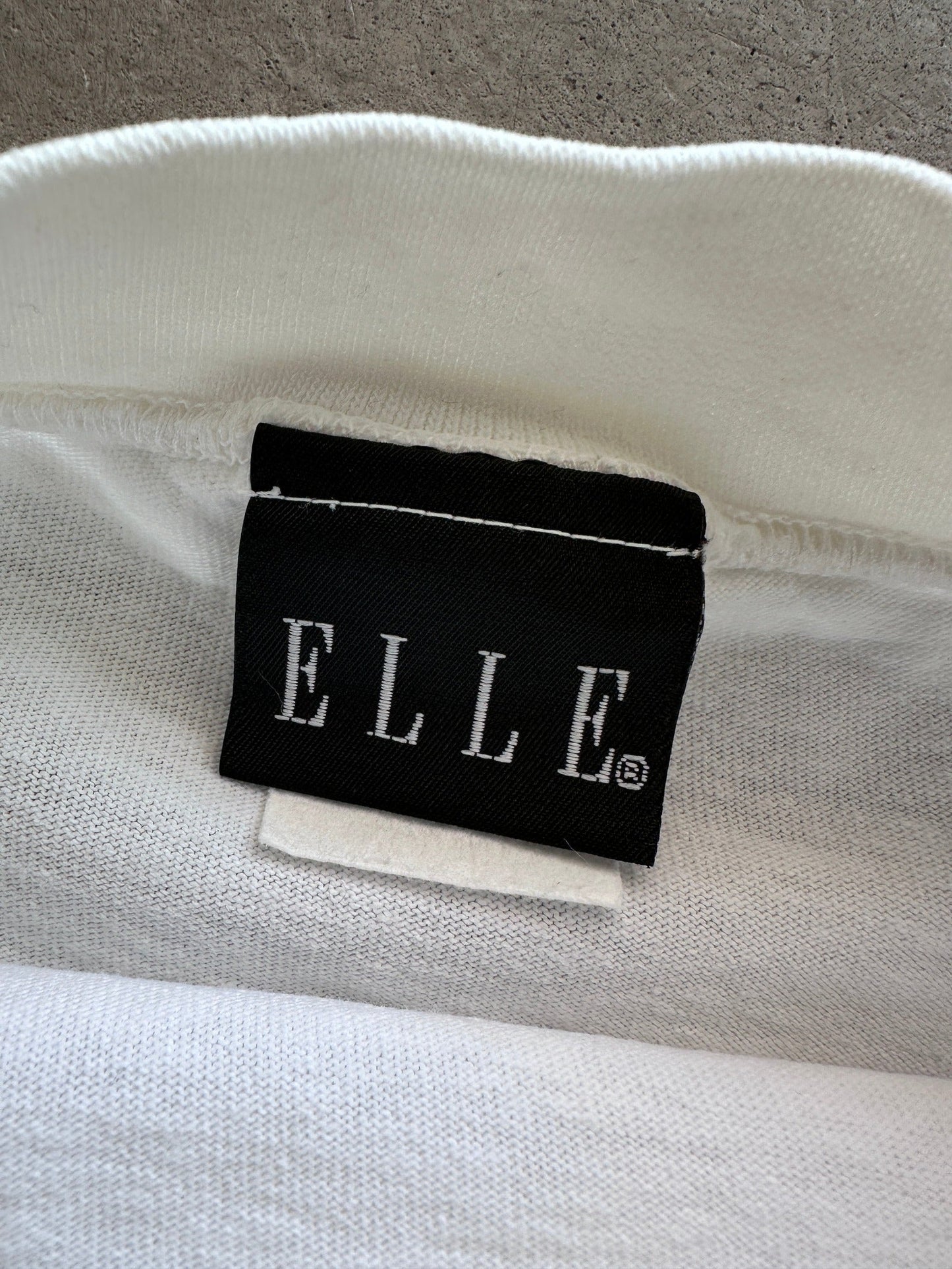 1990's ELLE Long Sleeve Mock Neck T-Shirt - L | Large, Red
