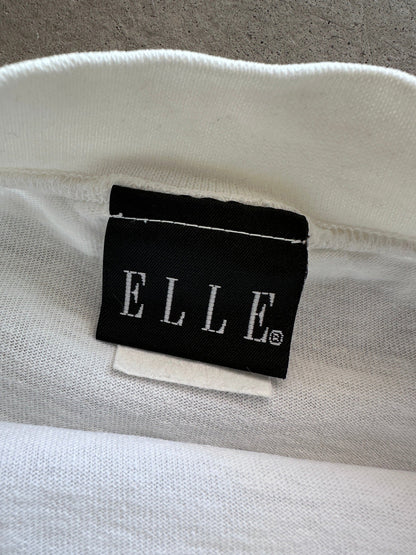 1990's ELLE Long Sleeve Mock Neck T-Shirt - L | Large, Red