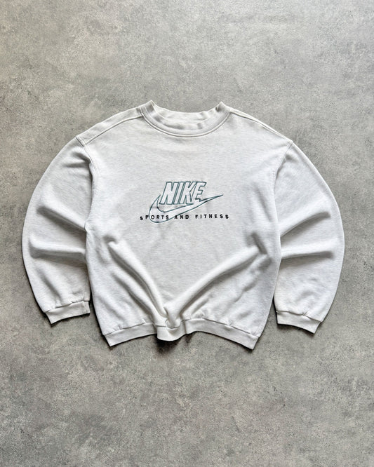 nike 1990s ‘sports and fitness’ heavyweight embroidered sweatshirt (xl) | XL, Grey