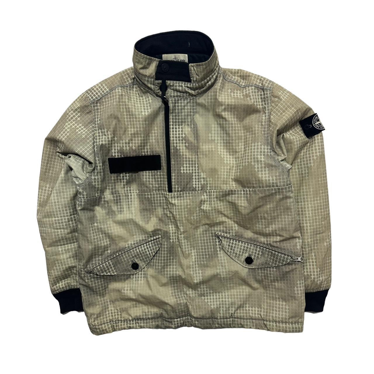 Stone Island Ice Jacket Grid Camo Pullover Jacket