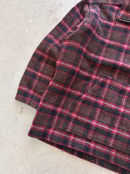 1990’s Woolrich Half Zip Woollen Flannel - L | Large, Red