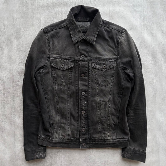 DIESEL DISTRESSED DENIM JACKET | O/S, Black