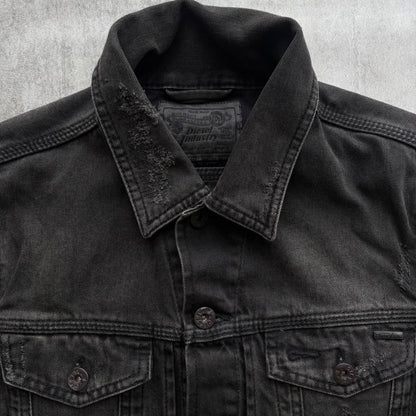 DIESEL DISTRESSED DENIM JACKET | O/S, Black