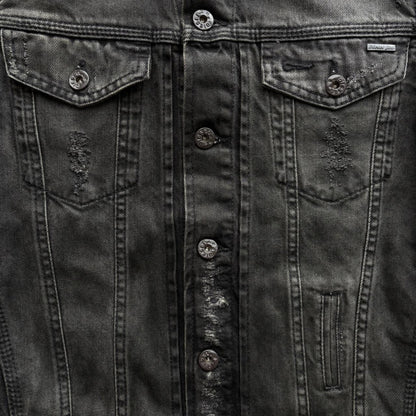 DIESEL DISTRESSED DENIM JACKET | O/S, Black