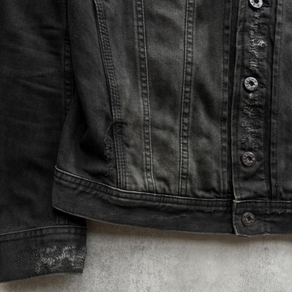 DIESEL DISTRESSED DENIM JACKET | O/S, Black