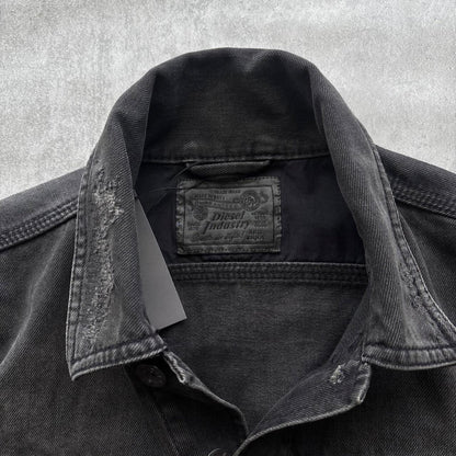 DIESEL DISTRESSED DENIM JACKET | O/S, Black