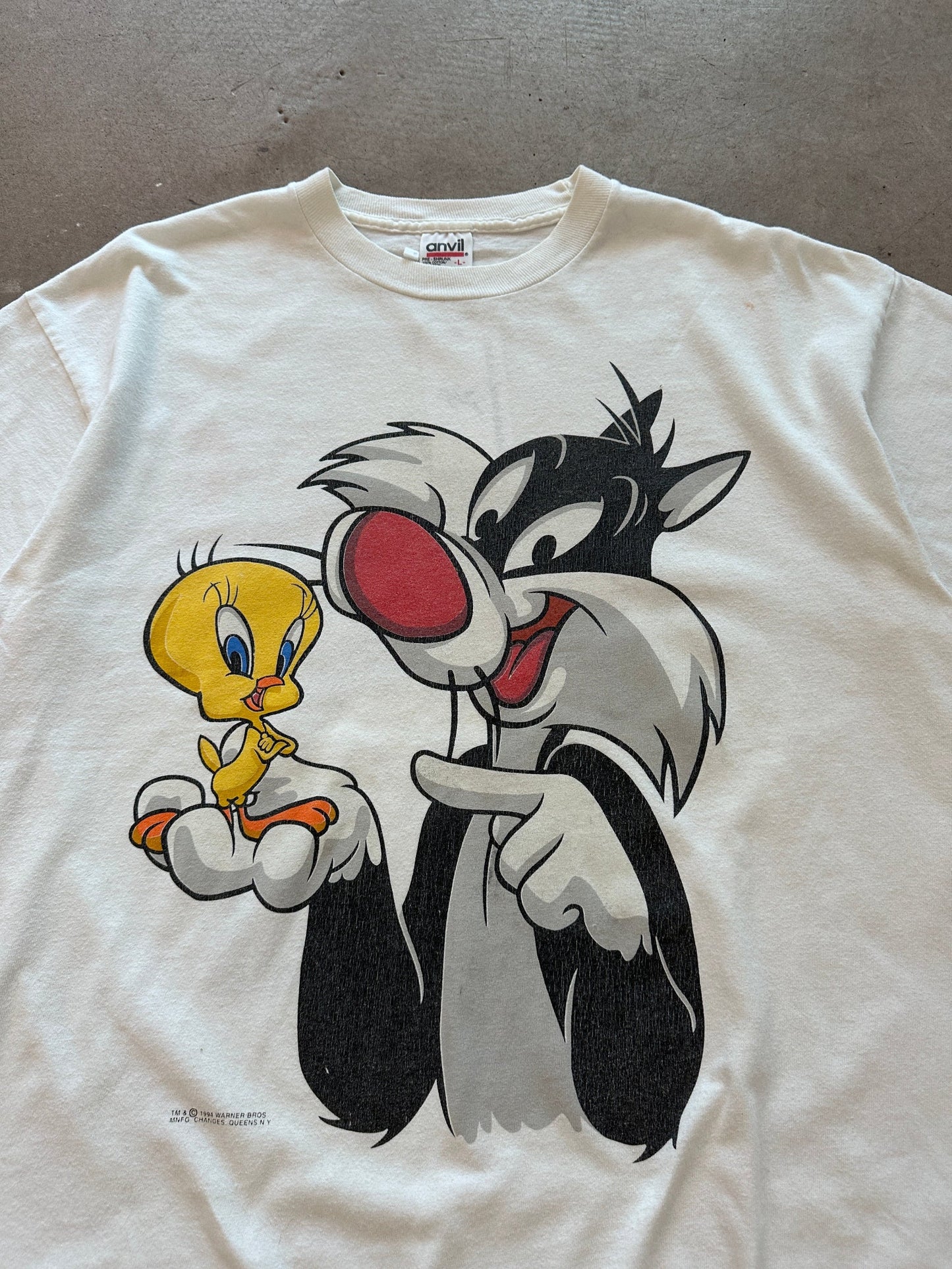 1994 Sylvester and Tweety Bird Warner Bros T-Shirt - L | Default Title, Red
