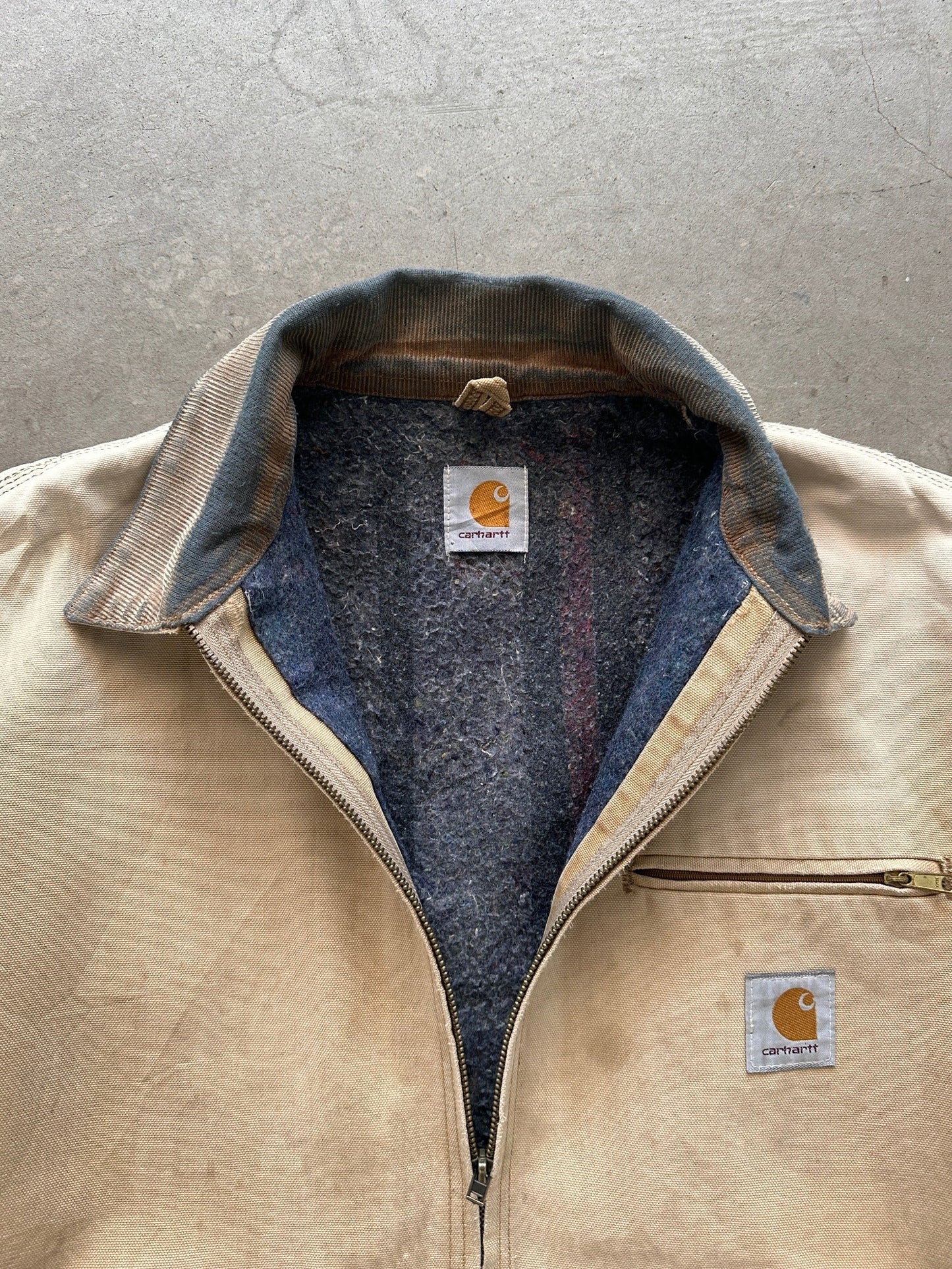 1990’s Carhartt Detroit Jacket - L | Beige, Red