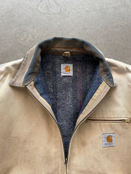 1990’s Carhartt Detroit Jacket - L | Beige, Red