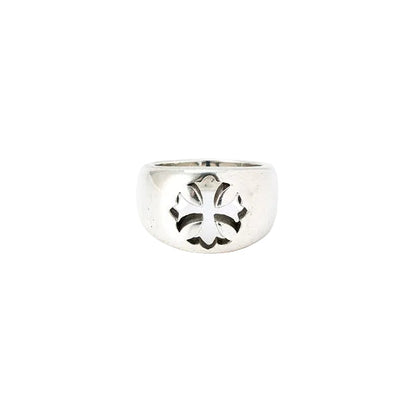 Chrome Hearts Negative Space Plus Cross Ring | O/S, Silver