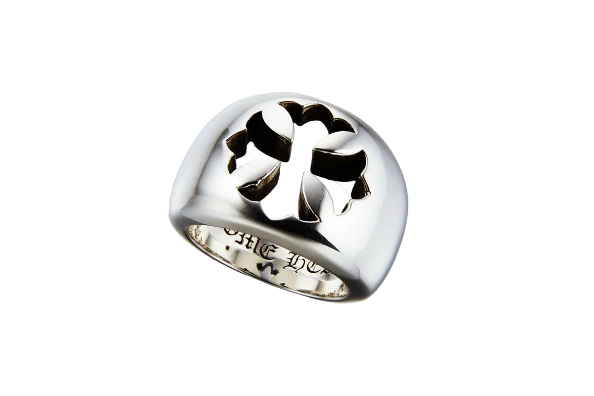 Chrome Hearts Negative Space Plus Cross Ring | O/S, Silver
