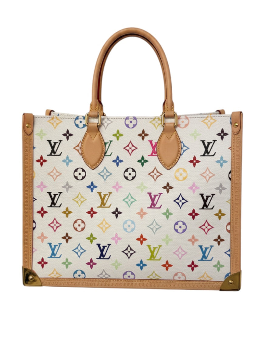 Louis Vuitton X Takashi Murakami OnTheGo Trunk MM Handbag White/ Multi Coloured | O/S, Multicoloured